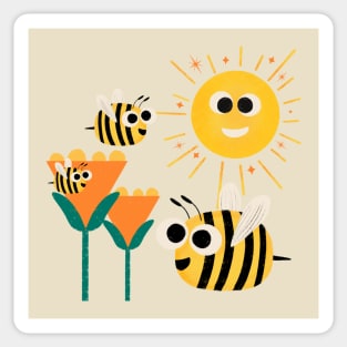 Happy bees and sunshine Sticker